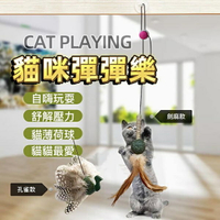 『台灣x現貨秒出』貓薄荷羽毛彈彈樂貓咪玩具 羽毛玩具 貓薄荷玩具 貓玩具 逗貓玩具 自嗨玩具