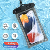 Waterproof Swim Bag Phone Case For iPhone 11 12 13 14 15 Pro Max Xiaomi 13 Ultra Redmi Note 12 Pro Airbag Water Resistant Cover