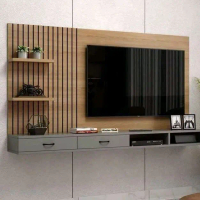 Meja TV Gantung Minimalis !!! rak tv Kabinet backdrop tv melayang ukuran 160x100