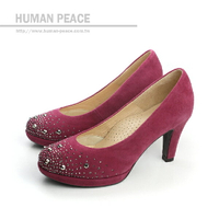 HUMAN PEACE 皮革 舒適 高跟鞋 戶外休閒鞋 紫色 女鞋 no175