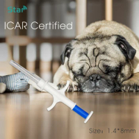 (80pcs) pig Syringe fdx-b animal microchip Fish pet chip 134.2khz 1.4*8mm rfid pet microchips ICAR number with syringe for dogs