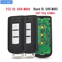 YOUBBA 2/3B Remote Keyless Smart Key 433MHZ ID47 Chip for Mitsubishi Pajero Sport L200 Montero GHR-M004 GHR-M003 B637B330