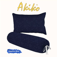 Akiko Akiko - Sarung Bantal dan Guling Motif Polos Embos Jacquard Sapphire Blue