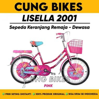Sepeda mini Ukuran 20 24 26 Inch LISELLA LS 2001 Keranjang perempuan Remaja Dewasa 24 Inch Pink