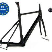 Twitter-Carbon Road Bike Frame, R6, 700C, 28C, Disc Brake, Thru Axle, 12x142mm, Aero Racing Bicycle, BB386x46 Pressed Fit