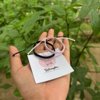 Gelang Rajut Polos Tali Serut Handmade Rapi Gelang Tali Hitam Pink Minimalis Adjustable Unisex Pria