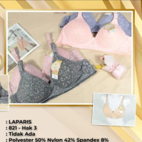 Bra Laparis Bunga Cup B Kait 3 Non Kawat | Bra Cup Besar Motif Bunga Terbaru