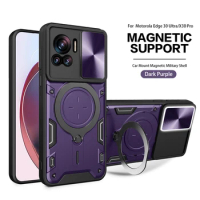 Slide Lens Protective Funda For Motorola Moto Edge 30 Ultra Case Magnetic Stand Cover For Motorola Moto X30 Pro Armor Case