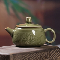 龍泉青瓷原礦手工仿古茶壺陶瓷高檔功夫茶具泡茶壺單壺過濾大容量