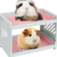 Guinea Pig Bunk Bed Guinea Pig Hideout Corner Small Animal Bed Toy for Hamsters Sugar Gliders Birds Reptile (without Cushion)
