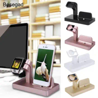 Besegad 2in1 Charging Stand Dock Holder Station for Apple Watch iWatch i Wach iwach Series 1 2 3 4 iPhone 6 S 7 8 X plus Gadgets