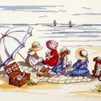 DIY Cross Stitch Kits, Embroidery Needlework Sets, Seaside Party Counted Cross Stitch, Beach Party, TOP 10, 11CT, 14CT, 18CT