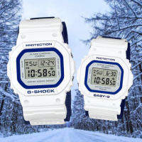 【CASIO 卡西歐】G-SHOCK x BABY-G限量 天使惡魔 季節限定情侶錶-白x海軍藍(LOV-23A-7 情人節 對錶)