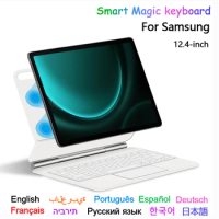Wireless Keyboard Case For Samsung Galaxy Tab S9 S8 S7 Plus FE 12.4 Inch Tablet S9+ S8+ S7+ 12.4" TouchPad Magic Keyboard Folio