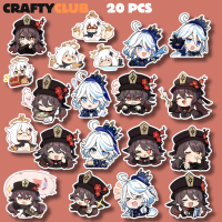 HUTAO AND FURINA Sticker Genshin (20 PCS) Waterproof