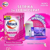 Attack Plus Softener Deterjen Cair Semua Jenis Mesin Cuci 1200ml - Sabun Cuci Baju Liquid [3 pcs]