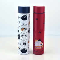 【堯峰陶瓷】日本進口貓咪三兄弟輕巧保溫瓶 200ml 附贈不織布套單入 | 口袋型超輕量 隨身瓶