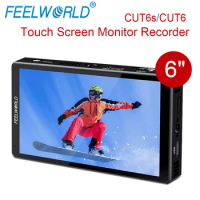 FEELWORLD CUT6 CUT6s 6 inch Touch Screen Video Monitor Recorder Monitor Support IPS 4K HDMI 1920x1080 3D LUT Portable Monitor