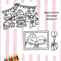 paket souvenir mewarnai ulang tahun anak perempuan(pink)