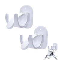 Curtain Rod Hooks No Drill Self Adhesive Bracket Hanger Two Holes Design Support Tool For Bathroom Kitchen Bedroom And Living