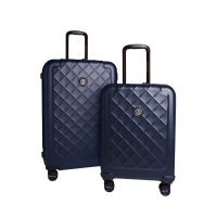 【Bentley 賓利】26吋+20吋 PC+ABS VIP限定家徽版防爆行李箱 二件組-深藍