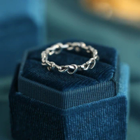 925 Silver Ring Rope Box Original Ring Women's Vintage Jewelry New Hot Selling