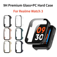 9H Premium Glass+PC Hard Case For Realme Watch 3 Full Coverage Smart Watch Protective Cover Bumper For For Realme Watch3 Shell