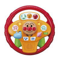 真愛日本 多功能 方向盤玩具 黃 日本進口 ST安全 玩具 麵包超人 ANPANMAN 兒童 幼兒 方向盤 旋轉  開車 學習 音效 360度旋轉