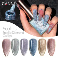 CANNI 16ml Gel Nail Polish Super Sparkly Diamond Cat Eye Gel Moonlight Rainbow Scattered No Wipe Top Coat Nail Manicure Nail Gel