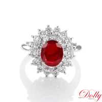預購 DOLLY 1克拉 18K金GRS無燒緬甸紅寶石鑽石戒指(008)