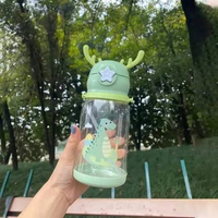 SK-C406 Botol Air Minum Anak Sedotan 610ml Model Tanduk Rusa Lucu - Botol Minum Anak BPA FREE Food G