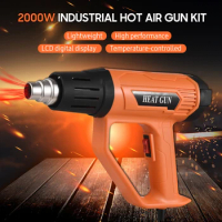 Industrial Hot Air Gun 2000W Heat Gun Kit Temperature-controlled Heat Blower Electric Adjustable Temperature 50~650℃ Heat Gun