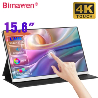 Bimawen 15.6Inch 4K Touch Screen Portable Monitor 100% Adobe RGB HDR Display UHD USB-C HDMI Laptop Monitor for PS4/5 Xbox Switch