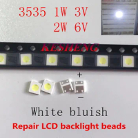 2W 6V 3535 TV Backlight LED SMD Diode Cool White LCD TV Backlight TV Backlight Diode Light Repair Application 1W 3V 50PCS