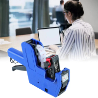 Profesional MX-5500 Penanda Harga Cetakan Jelas Biru Pembuat Label Harga 8 Digit 8 Digit dengan 2 Ro