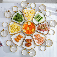 陶瓷團圓飯拼盤餐具組合盤子網紅菜盤碗碟套裝家用年夜飯家庭拼盤 全館免運