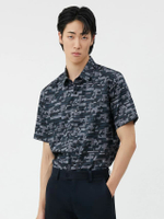 เสื้อเชิ้ตแขนสั้นผู้ชาย Logo Pixel Art Print Shirt หลากสี