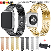 Luxury Stainless Steel Band for apple watch series 4/3/2/1 38mm/42mm 40mm/44mm metal watchband with connector tool wrist Straps