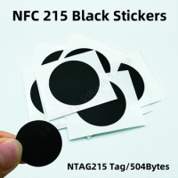 NFC 215 Black Tag 13.56MHz ISO14443A 504 Bytes Black Sticker Ntag 215 NFC Sticker For All NFC Phones RFID Adhesive Label