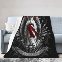 Santa Muerte Blankets Warm Flannel Lady of Holy Death Mexican Skull Throw Blanket for Bedroom Office Bedspreads 1