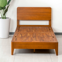 【領券!92折滿3300再折300可累折】瑪荷尼家具Mahogany-全原木 桃花心木 單人加大 晨光3.5尺床架