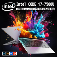 14.1 Inch Windows 11 Laptop Computer Intel Core i7-7500U 20GB RAM 1TB 2TB SSD Notebook 1920*1080 Unlock Computer Office Study PC