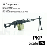 1:6 PKP Machine Gun 4D Plastic Assemble Gun Model for 12" Soldiers Action Figure Military Weapons Building Blocks Kids Toys DIY