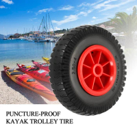 8/10inch Puncture-proof Tire Wheel Kayak Trolley Cart Tire Inflatable Boat Canoe Trolley Cart Replacement Tire Kayak Accessories
