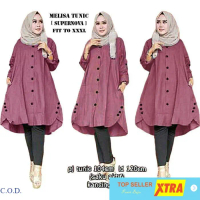 Baju Tunik melisa maroon RO Tunik Wanita supernova maroon Kekinian@@ Fit Muslim Kancing Atasan