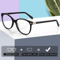 ZENOTTIC Fashion Progressive Prescription Glasses Women Rhinestone Spectacle Multifocal Optical Photochromic Myopia Eyeglasses