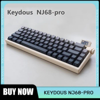 Keydous Nj68 Pro Wireless Mechanical Keyboard Kit 3-Mode Steel Brass Keyboard Kit Metal Case Hot-Swap Rgb Custom Gaming Keyboard