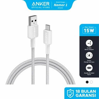 Kabel Charger Anker USB-A to USB-C 3ft - A81H5 Putih - 180CM