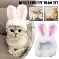 Topi haiwan peliharaan lucu daripada kapas dengan telinga arnab; topi kucing/arnab untuk pesta dan f