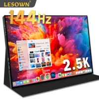 LESOWN Portable Display 2.5K 144Hz Gaming Extended Screen USB C High Brightness Ultrawide Touchscreen Monitor for Mac Laptop PC